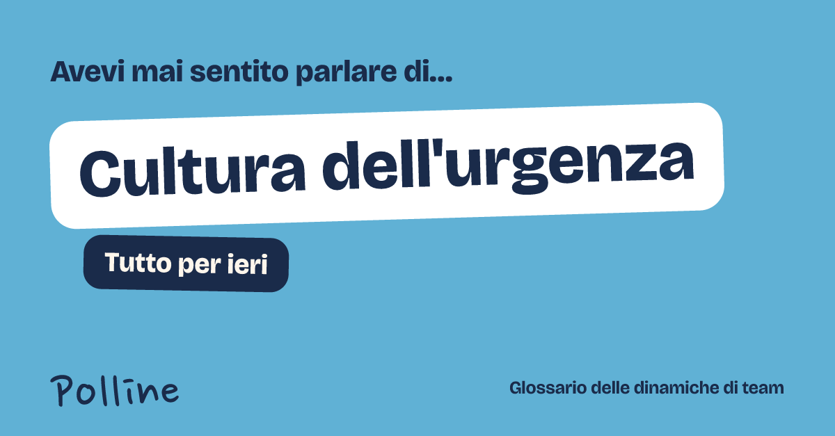 L'immagine che comparirà nel post su Cultura dell'urgenza